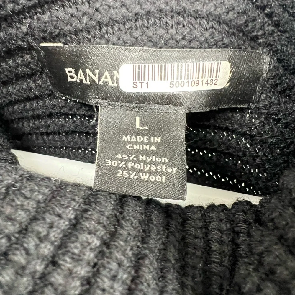 Banana Republic ribbed wool blend cowl neck sleeveless poncho tunic sweater